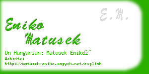 eniko matusek business card